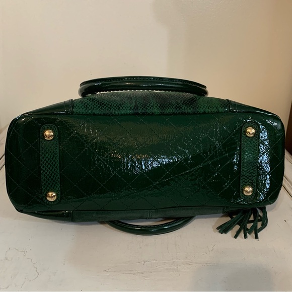 Sharif Patent Leather and Snake Print Shoulder Bag - Picture 10 of 16